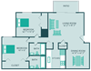 two bedroom two bathroom floor plan